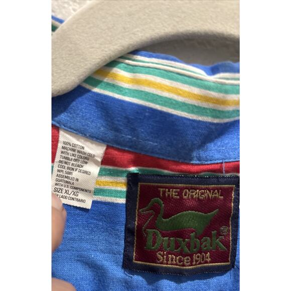 Duxbak Men’s XL Stripped Vintage Shirt, Y2K Cotton, Great Cond! L 32”, Chest 52” - Picture 3 of 16